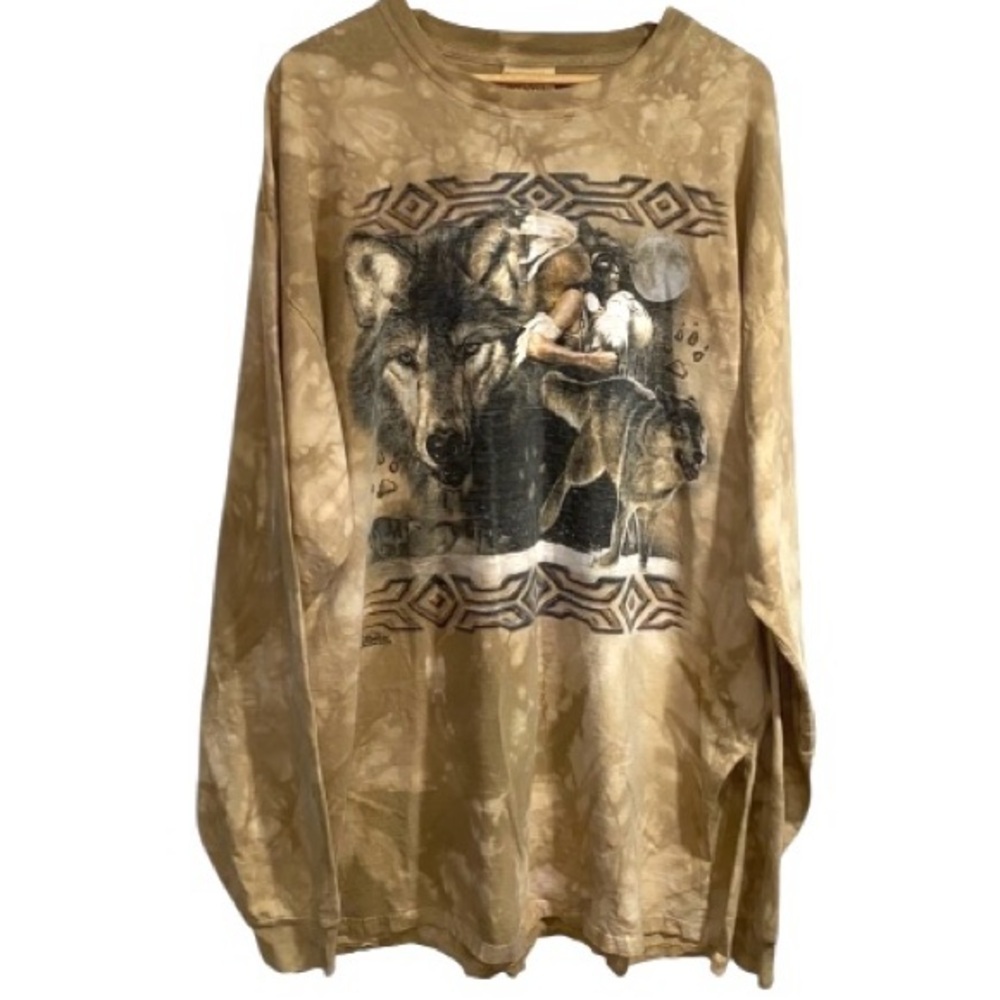 The‎ mountain shirt 3X native wolf tie dye long sleeve cotton